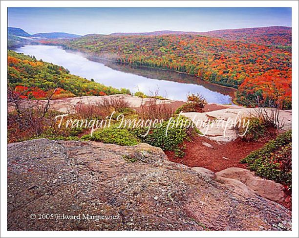 450220---Lake in the Clouds from the Escarpment, Porcupine Mountains Wilderness state park.